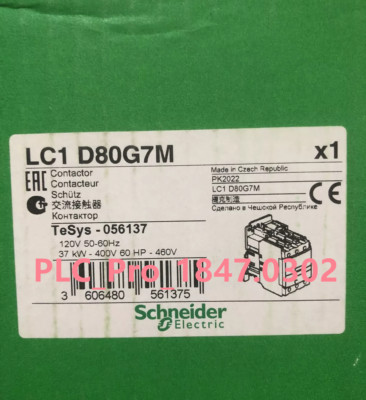 LC1D80G7M 1PCS New Schneider LC1D80G7M Contactor 120VAC 80A 50/60Hz  Fast ship