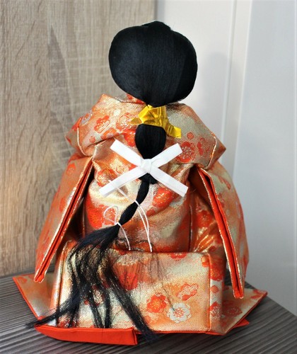 Traditional Japanese Hina Doll The Court Lady Festival Handmade Painted Figure - Foto 3 di 5