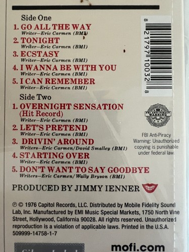 Raspberries’ Best Limited Edition Red Vinyl LP (#2337) MOFI 1-032 MFSL Sealed - Picture 18 of 21