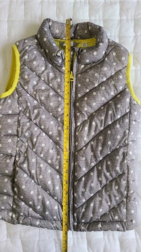Gap Kids Puffer Vest Little Girls Small Regular 6-7 Grey With White Polka Dots - Picture 4 of 10
