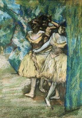 Edgar Degas ''Three Dancers, With Backdrop Of Trees, Rocks'' french impressionist