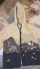 Giesswein Womens Vintage Wool Made In Austria Size 38 Coat Reindeer Sleighing