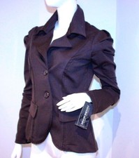 Rinascimento Jacket Italy Brown Power Shoulder Blazer ( L ) 