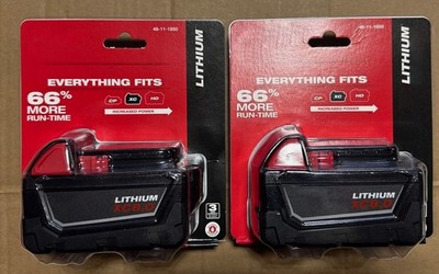 2x Akku Für Milwaukee M18 M18B5 18V XC 8.0Ah 48111852 Li-Ion 48-11-1860
