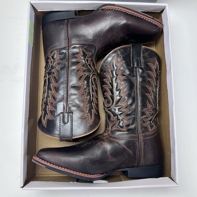 Dan Post DPC5000 Unisex Dexter Rust/Green Leather Cowboy Boots Youth 6D NIB