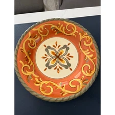 Artimino Tuscan Countryside Sienna Sage Stoneware Dinner Plate