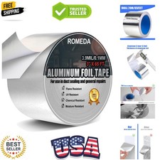 Aluminum Foil Tape, 3 inch x 65 Feet 3.9 mil, Insulation Adhesive Metal High ...