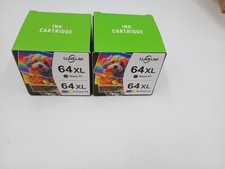 LOT OF 2 LLAOLLAO 64XL BLACK MAGENTA CYAN YELLOW INK CARTRIDGES NEW FREE SHIP