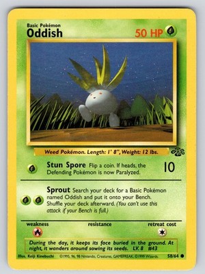 Oddish 58/64 Unlimited Common Jungle Pokemon Lightly Played