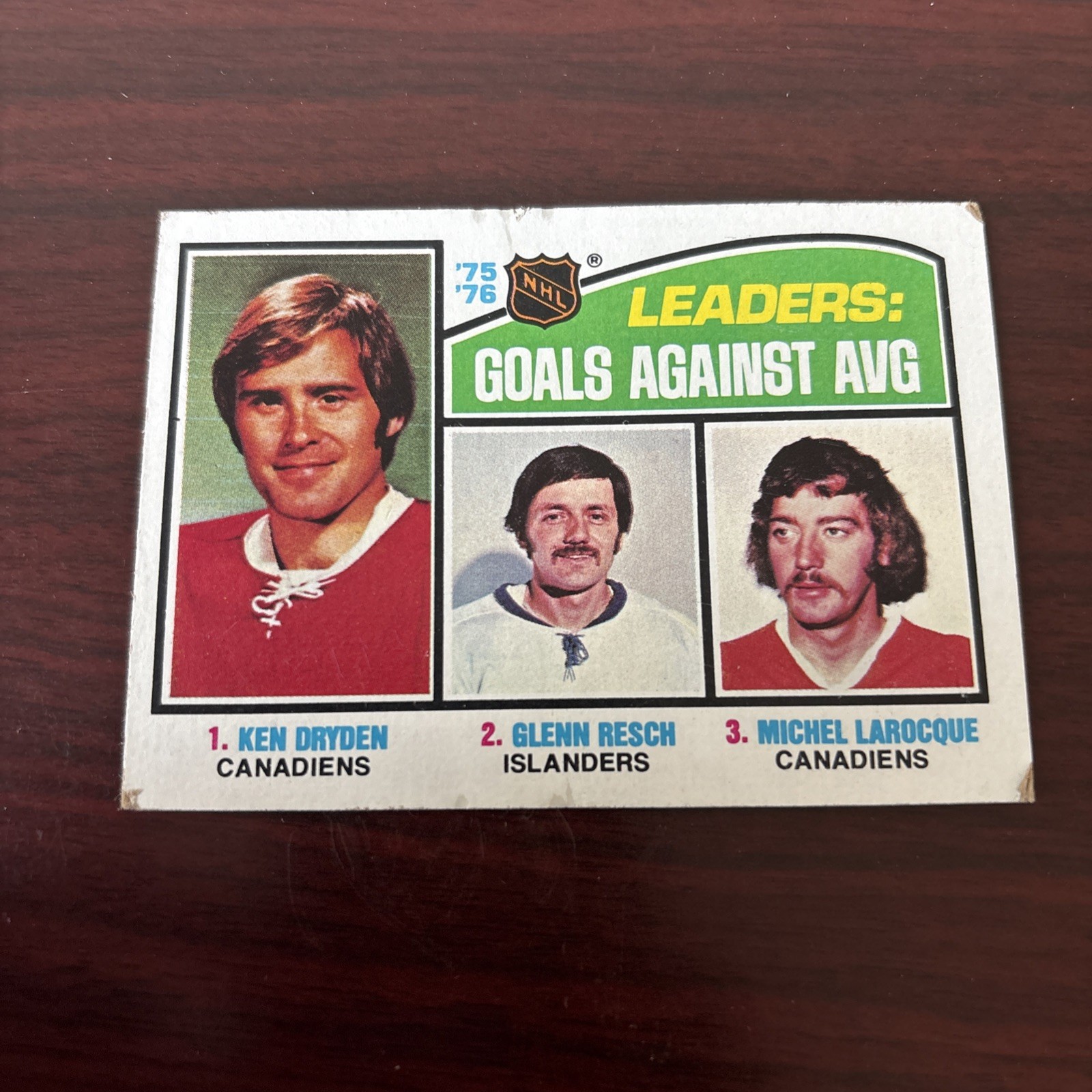1976-77 Topps Ken Dryden, Glenn Resch, Michel Larocque #6 Goals Against Average