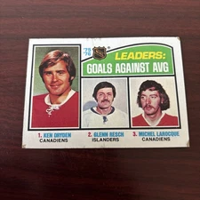 1976-77 Topps Ken Dryden, Glenn Resch, Michel Larocque #6 Goals Against Average
