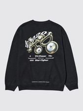 UNIQLO x Pokemon Card Sweatshirt Cotton Unown Rare Black Sweats size Unisex M