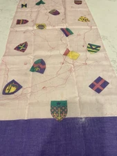 Vintage Ginnie Johansen Scarf Southeastern USA Road Map Flags 100% Cotton 1987