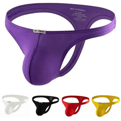 Men Breathable Thin Modal Underpants G Strings Low Waist Solid Color Option