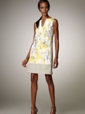 PIAZZA SEMPIONE SCREEN PRINT COTTON BLEND KNEE LENTH SHIFT DRESS Size 44 US 10