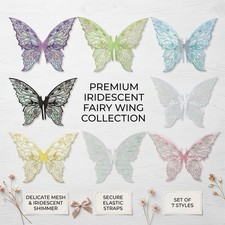 New Princess Angel Fairy Wings Costume Organza Butterfly Wings for Kids Adults