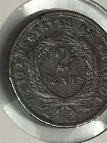 1864 2 Cent Stück Schild Bronze Original Vintage Antik Münze Kostenloser Versand - Bild 12 von 13