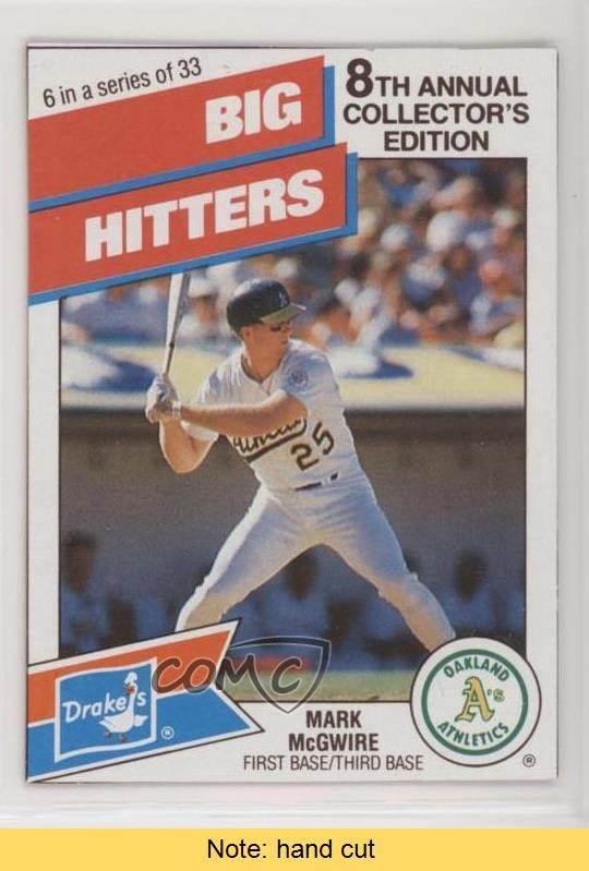 1988 Drake's Big Hitters/Super Pitchers Food Issue Mark McGwire #6 READ 5hy