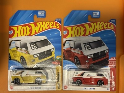 Hot Wheels 2025 VW T3 Custom Target Red & Yellow Lot of 2