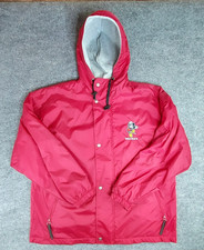 Vtg The Disney Store Mickey Mouse Big M Full Zip Hooded Fleece Jacket Mens XL