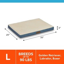 Orthopedic Dog Bed, Large, Blue 35" x 25"