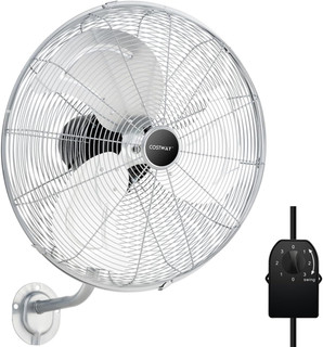 20 Inch (51 Cm) Oscillating Wall Fan, 120W Wall Mounted Fans with 3 Speeds, 85°