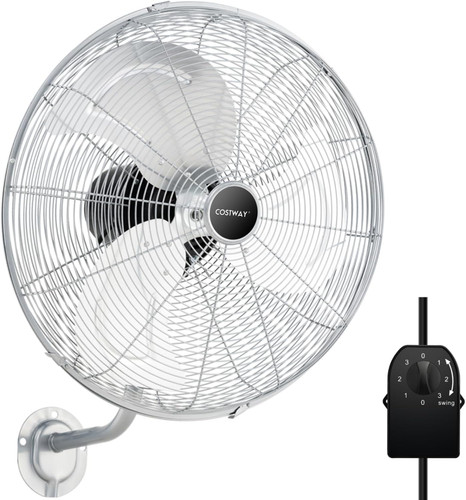 20 Inch (51 Cm) Oscillating Wall Fan, 120W Wall Mounted Fans with 3 Speeds, 85°