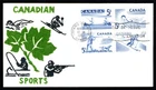 JBRO 1957 Canada FDC cover Canadian Sports with fuzzy cachet texture