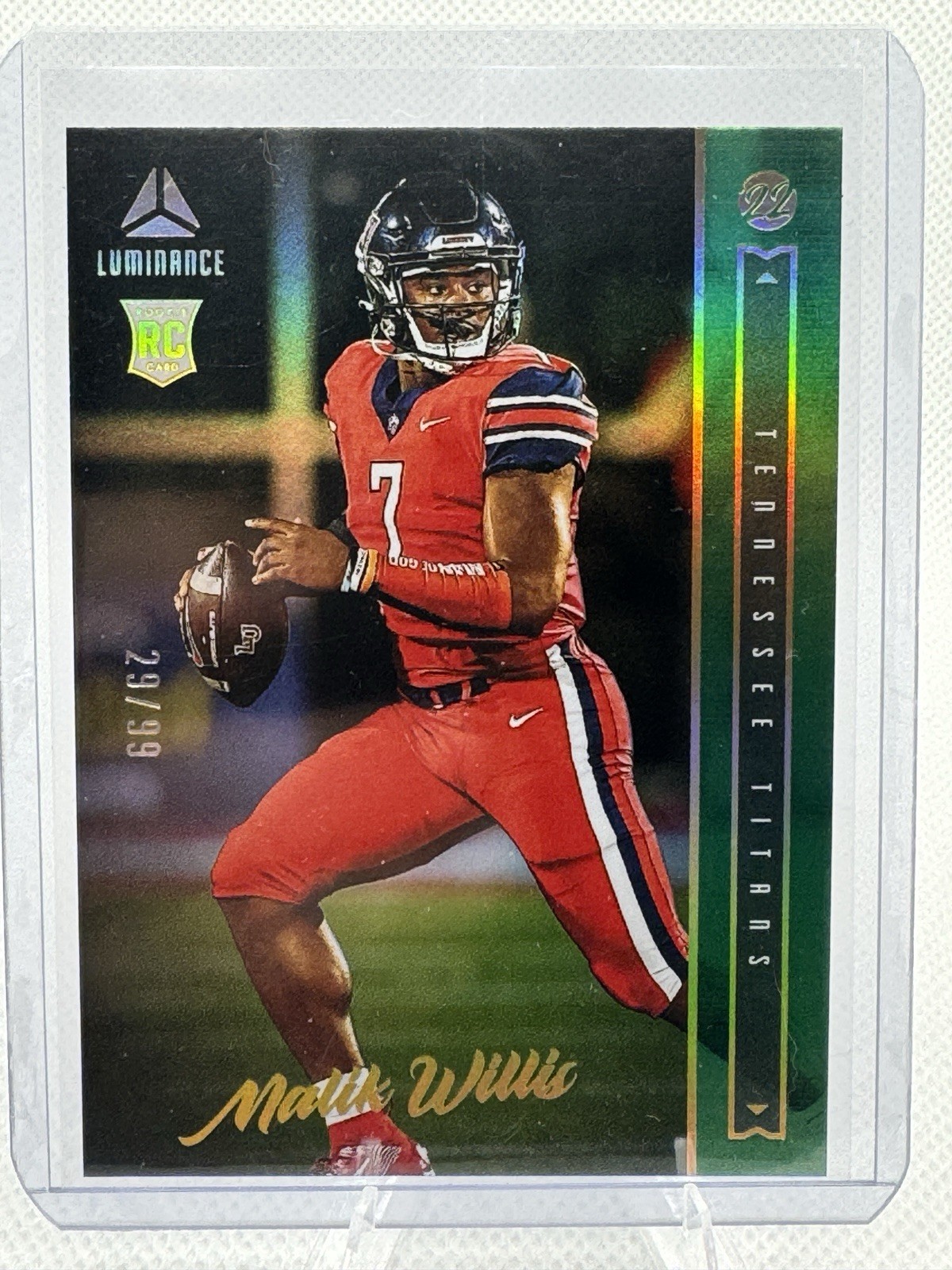 Panini 2022 Luminance Rookie Green /99 Malik Willis #103 Titans