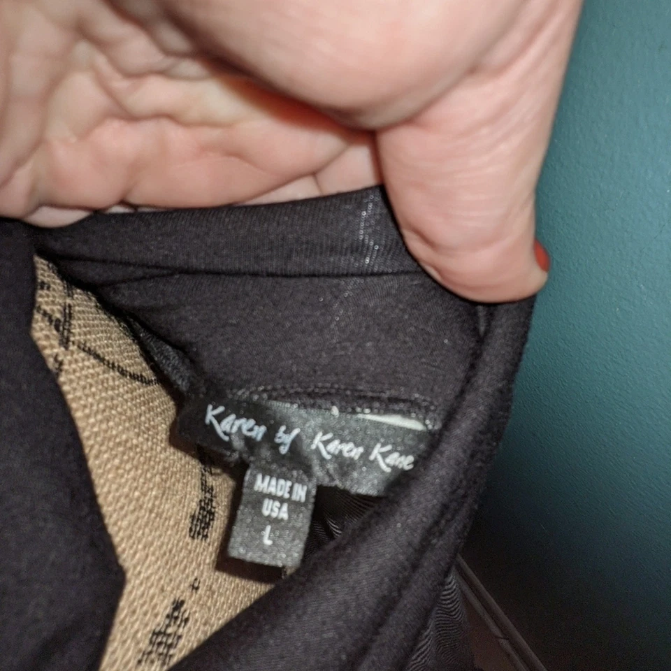 Saia maxi listrada preta e branca bruxa gótica náutica Preppy Karen Kane - Imagem 3 de 3