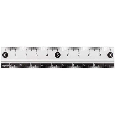 RF Easy-to-Read Black and White Ruler, 10cm, White, APJ128W