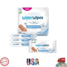 Sensitive 3-in-1 Baby Wipes, 240 Count: Pure Hypoallergenic for Delicate Skin