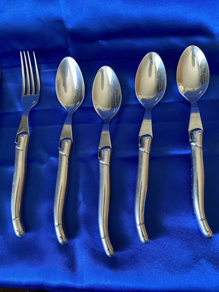 Lote de cucharas cuchillos tenedor cubiertos Laguiole Francia Foto 3 de 4