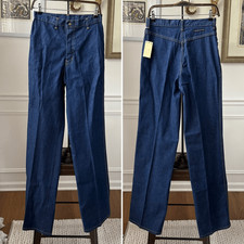 NWT NOS Vintage 70s PlushBottom Wide Leg High Rise Jeans 26 X 35