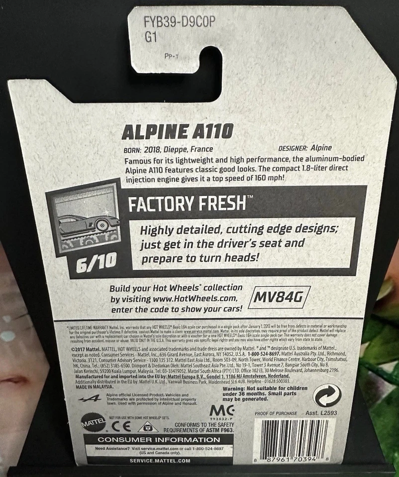 Hot Wheels First Edition Alpine A110 2019 - Image 2 of 2