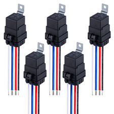 4-PIN 12V DC Waterproof Relay with Harness - 40/30 AMP Heavy Duty 12 AWG Tinned
