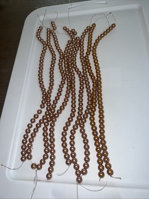 Strands Of Faux Pearls Gold Color Crafts Jewelry Making Lot Of 9