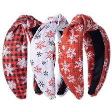 3Pcs Christmas Headbands for Women, Snowflake Santa Snowman Christmas, 3Pcs