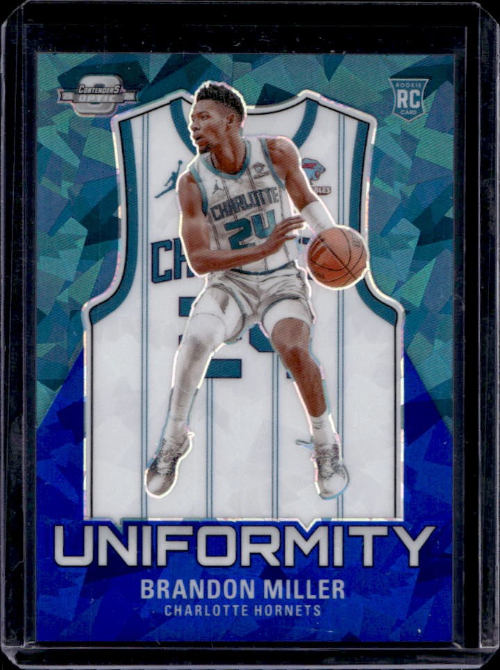 2023-24 Contenders Optic Brandon Miller Uniformity RC Blue Cracked Ice #52/75