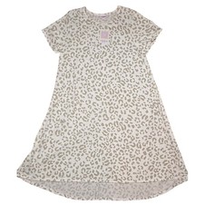 LuLaRoe Womens Dress Size 3XL Carly Leopard Cheetah White Gray Hi-Low NWT