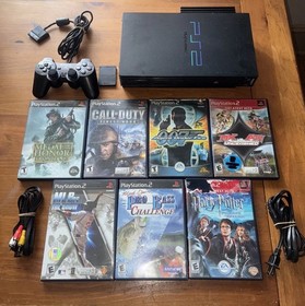 Working Sony PS2 SCPH-39001 w/ HDD, Cables, Controller, 8MB Card, Games
