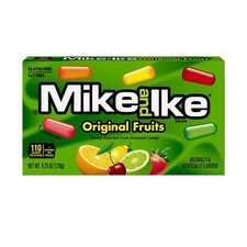 Mike and Ike Candy, Original 4.25 oz Pack of 12 , Assorted,Lime,Orange