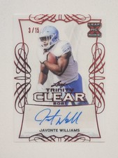 2021 Leaf Trinity - Clear Auto Javonte Williams #CA-JW2 Green Foil /20 (AU, RC)