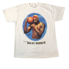 Vintage Dennis Rodman Bad As I Wanna Be White Cotton Men Shirt SE1810