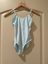 NWT Sansha girls dance gymnastics leo Nylon spandex leotard Pale Blue Camisole
