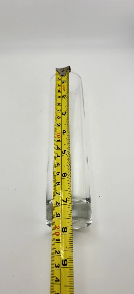 一对透明玻璃圆筒芽花瓶 Libbey,7.5 英寸美国制造 — 第 4/4 张图片