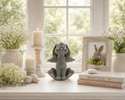 Grey Bunny Angel Figurine Farmhouse Country Rabbit Decor Resin Statue — photo 1