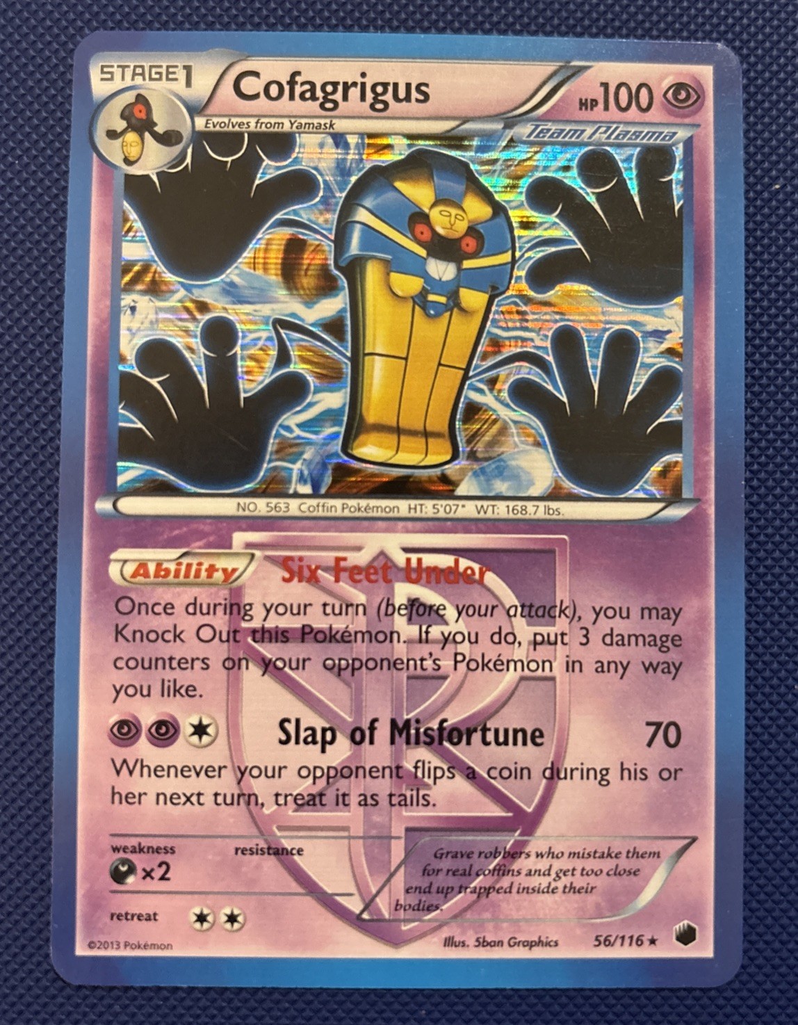 Cofagrigus (Team Plasma) (56) 56/116 Holo Rare Plasma Freeze LP