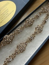 Rose Gold Pink Rhinestone Bridal Crystal Headband