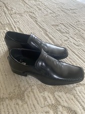 Pierre Cardin Paris Mens Loafers Size UK 7 EU 41 Black Leather Slip On Shoes